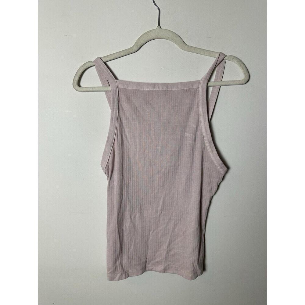 Free People Set Up Tank Top Women S Small Pearl Pink Sleeveless Ribbed Stain